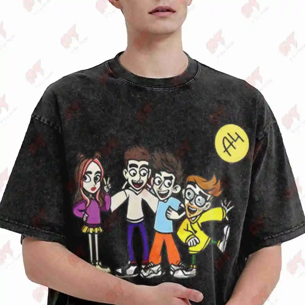 Vlad Paper A4 Anime Vintage Washed Tee Pure Cotton T-Shirt