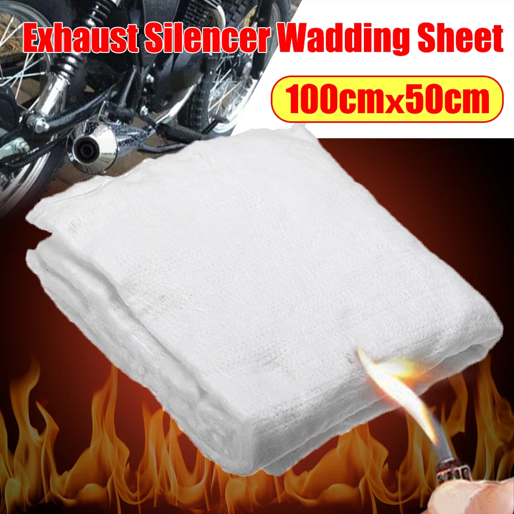 

5mm Motorcycle Exhaust Silencer Wadding Sheet Heat Insulation Cotton Soundproof Mat Blankets Muffler Sound Absorption Tool