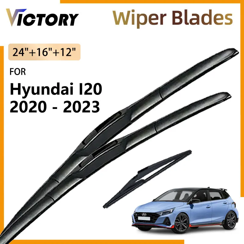 3x Car Front Rear Wiper Blade For Hyundai I20 N N Line 2020 2021 2022 2023 BC3 Accessories Windshield Windscreen Window Brushes