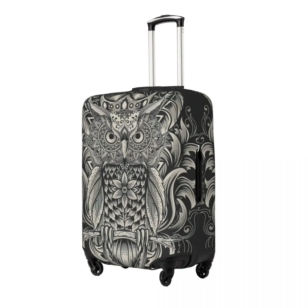 Owl Bird With Mandala Ornament Style Print Luggage Protective Dust Covers Elastic Waterproof 18-32inch Suitcase Cover Travel