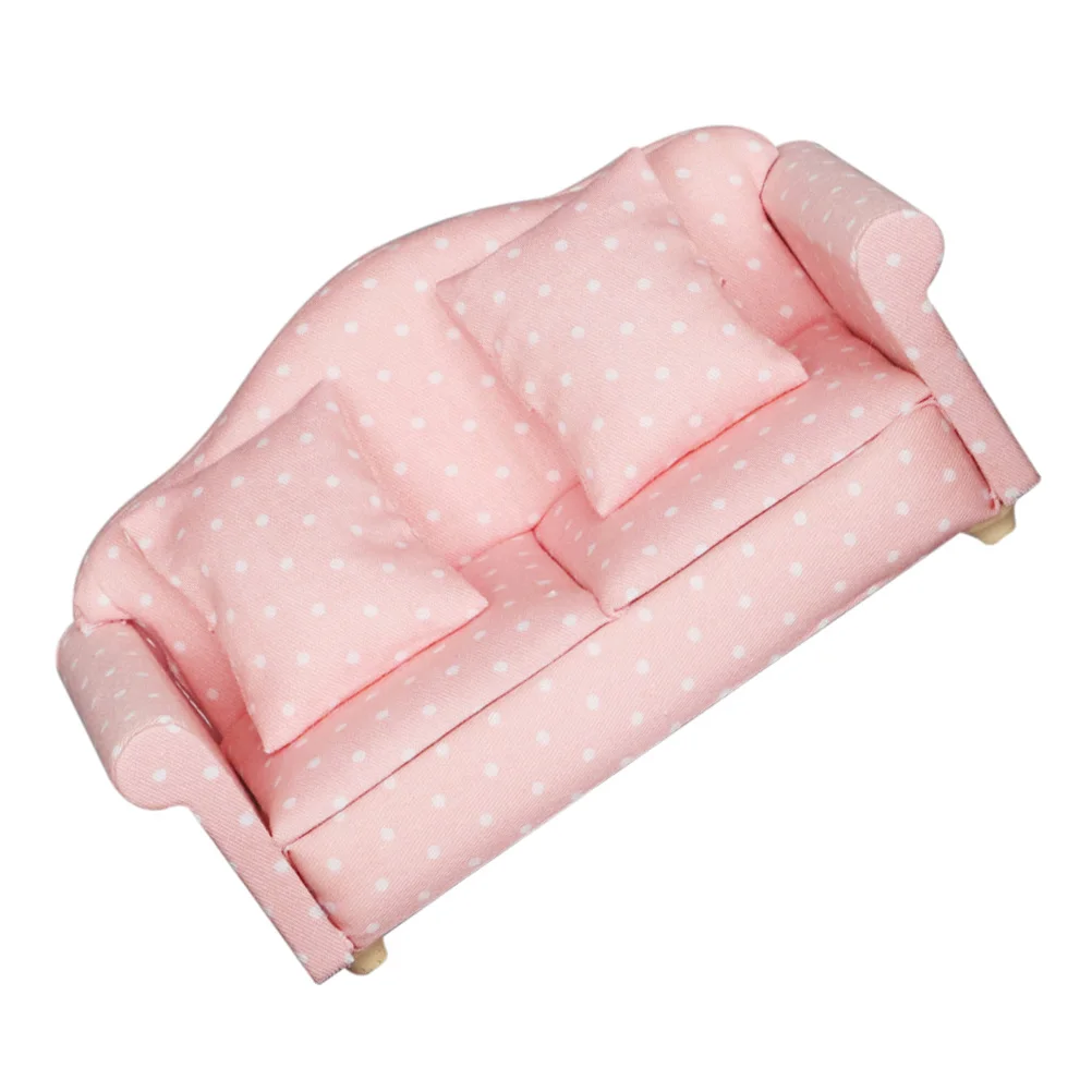 

1Pc Miniature Sofa Playhouse Furniture Accessory Stylish Wooden Decorative Desktop Ornament