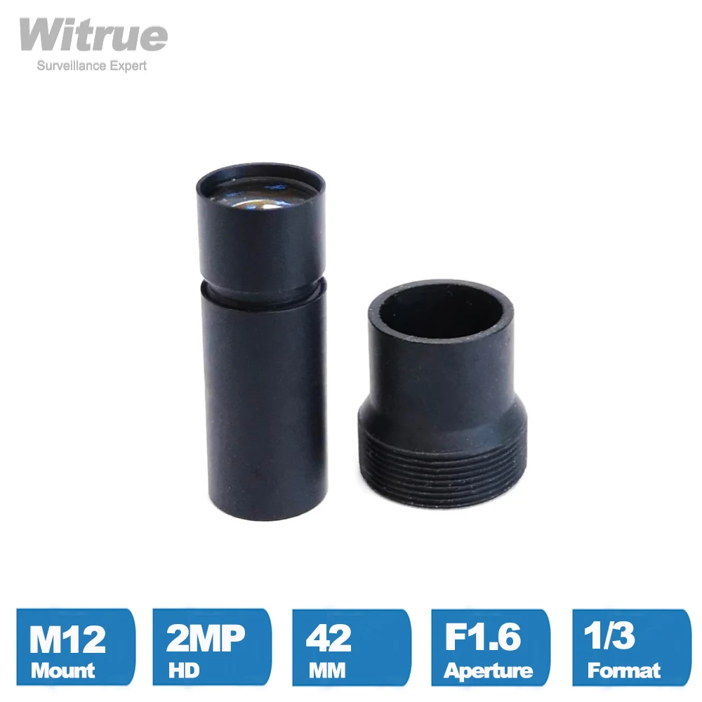 Witrue HD 2.0 Megapixel 1080P M12 Mount 42mm Lens for Long View Surveillance Security CCTV Cameras Manual Focus