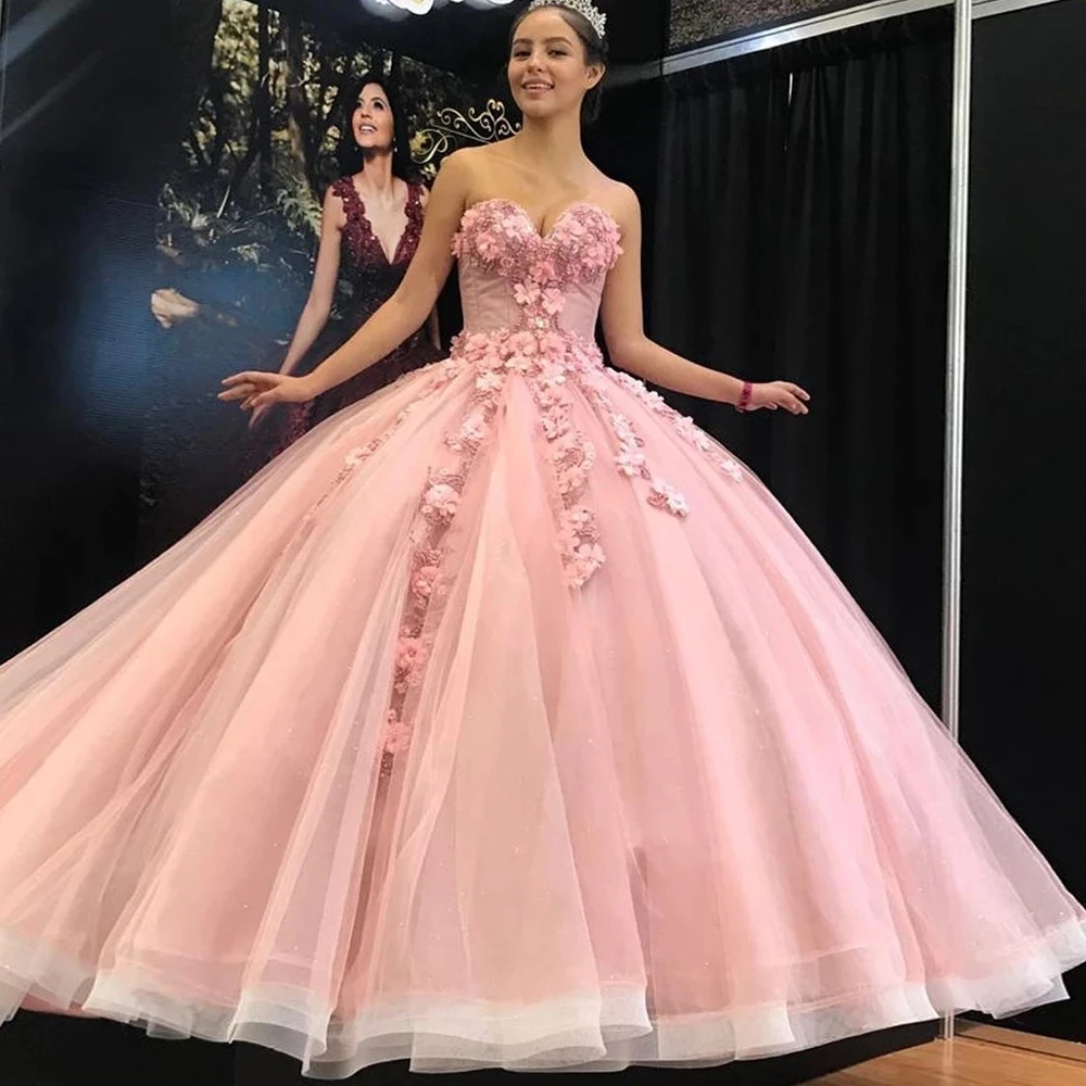 

ANGELSBRIDEP Sweethert бальное платье Quinceanera платья 15 лет модные 3D Цветочные Формальные принцессы на день рождения Лидер продаж