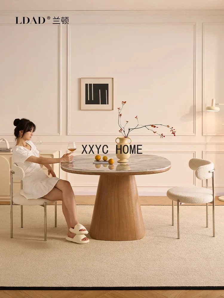 

Household Small Apartment Quiet Style Dining Table Modern Minimalist Super Crystal Stone