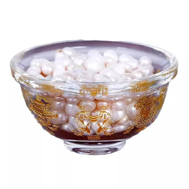 Crystal Auspicious Water Bowl, Tibetan Buddhism for the Cup of Water Cup, Buddha Supply Bowl, Single 8, 9cm