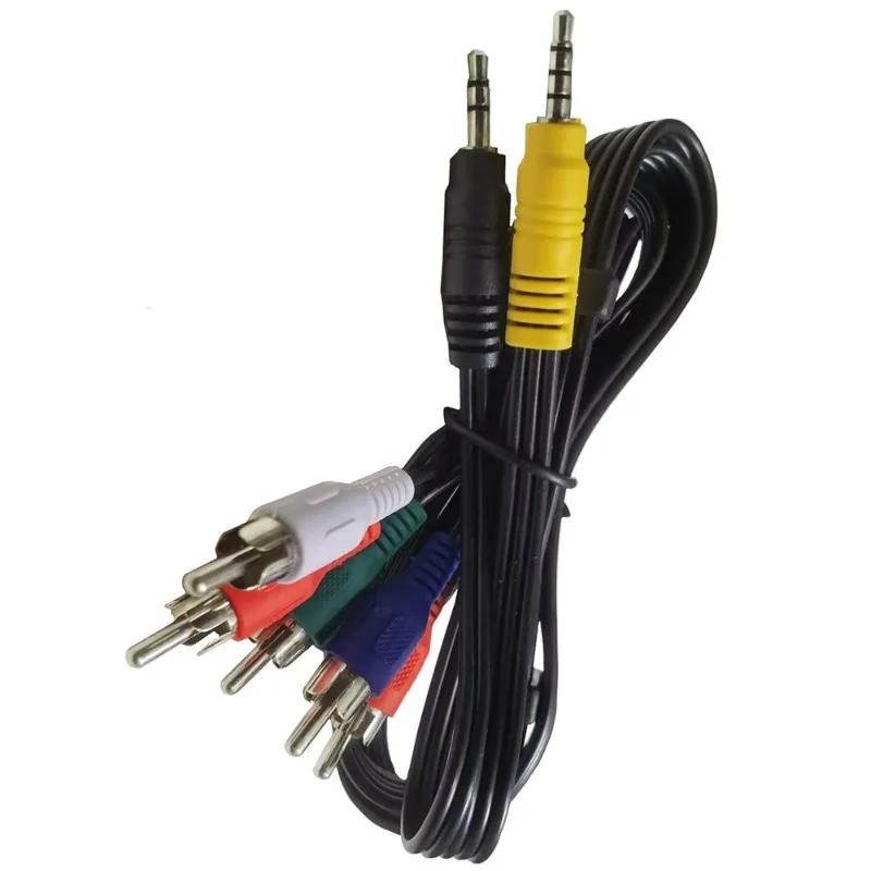 DC3.5 To 2rca Dual Lotus Head Audio Computer Speaker Cable 3.5mm To 3RCA AV Audio and Video Cable 4 Poles