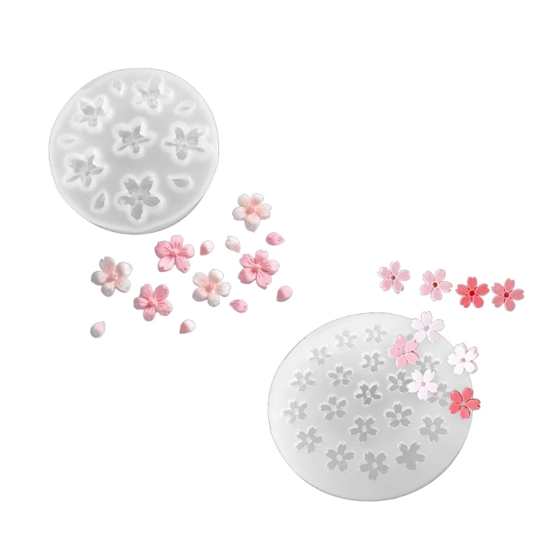 Flower Resin Mold 3D Sakura Silicone Molds Water Drop Epoxy Resin Casting Mold for DIY Necklace Earrings Jewelry Making