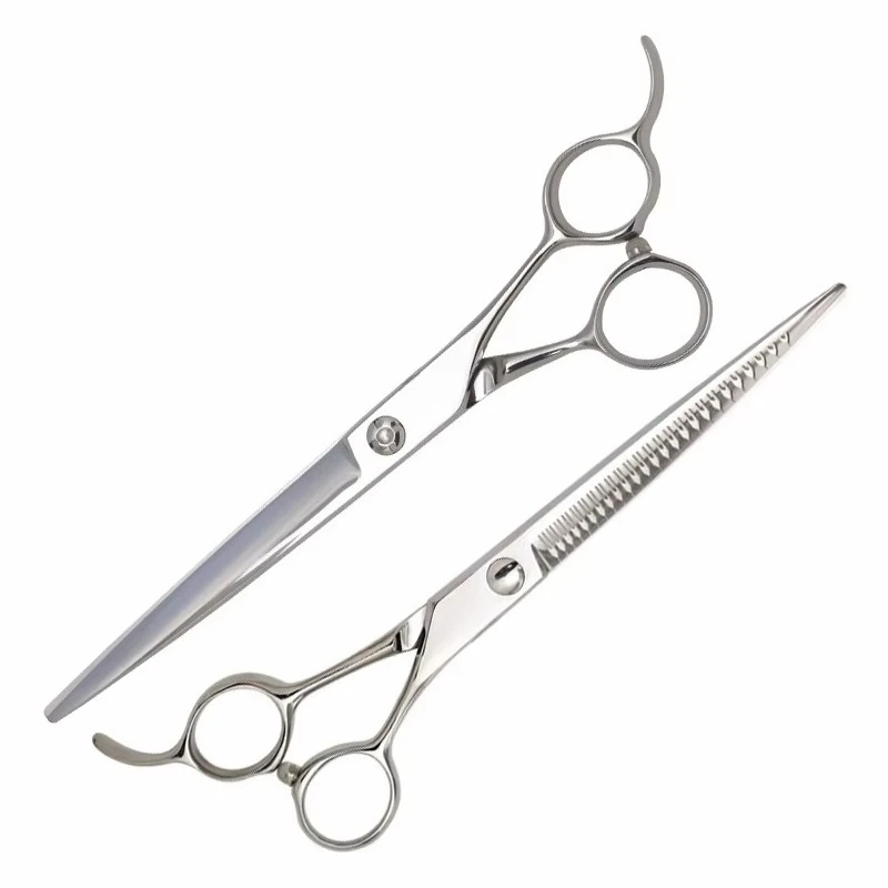 Professional 7/7.5 Inch Pointed Straight Magic Chunker Scissors Dog Grooming Shears for Pet Face Hair Trimming