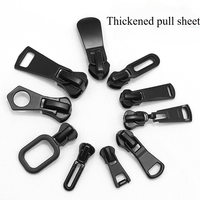 10 pieces black zipper, 3 sizes (3#, 5#, 8#) nylon and metallic resin, universal change zipper slider