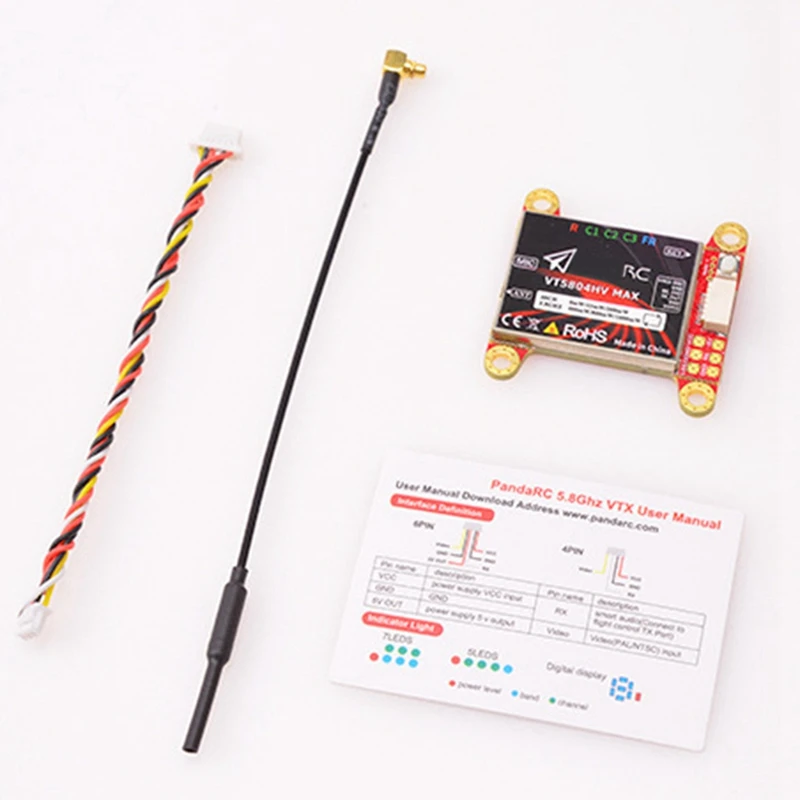 For Pandarc VT5804HV MAX 5.8G 1W VTX 40CH FPV Video Transmitter OSD Adjustment Parameters NTSC/PAL For FPV RC Drone