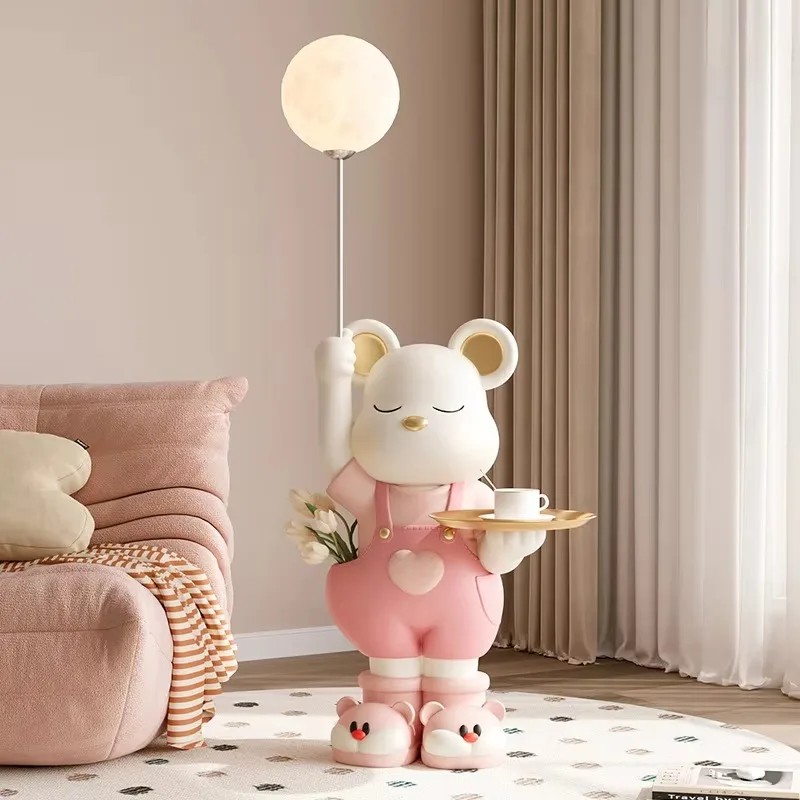 جديد صافي الأحمر زخرفة كبيرة غرفة المعيشة تلفزيون خزانة الطابق الديكور الحديثة ضوء ديكور منزلي فاخر الدب العنيف التخصيص