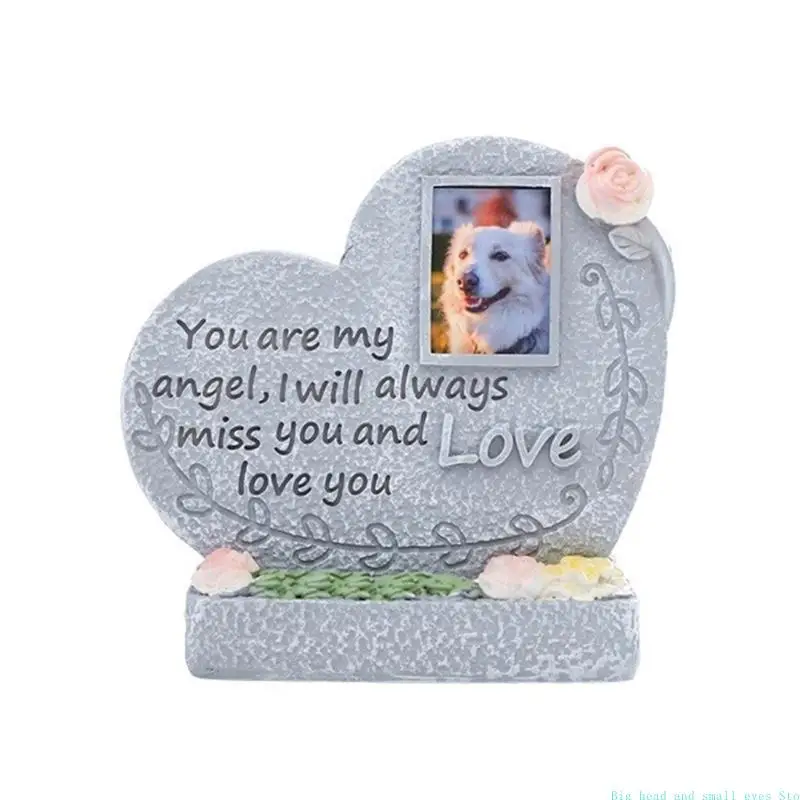 581C Engraved Words Pet Memorial Tombstone Resin Grave Marker for Pet Animal Rest