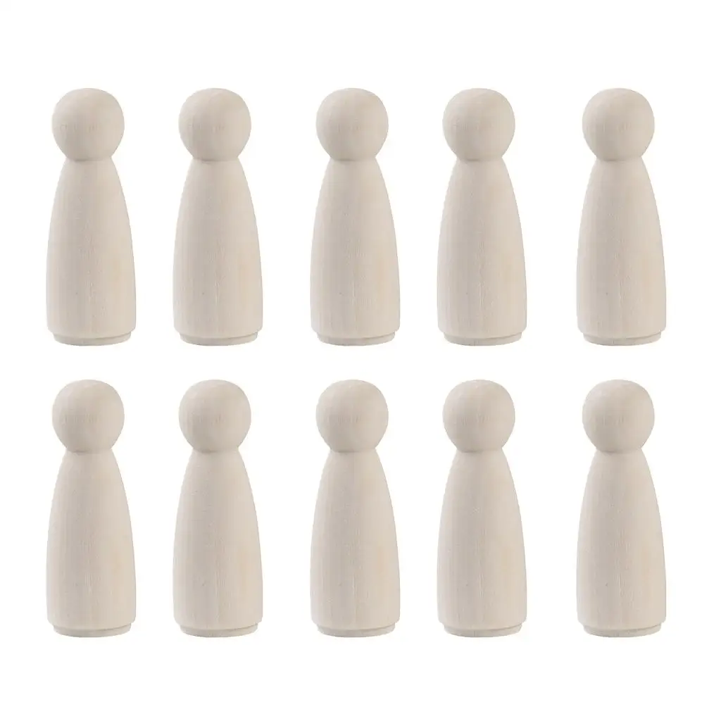 Set of 205mm Natural Unfinished Wooden Peg Doll Bodies Quality People Shapes Dolls Family for Arts and Crafts Wood Turnings