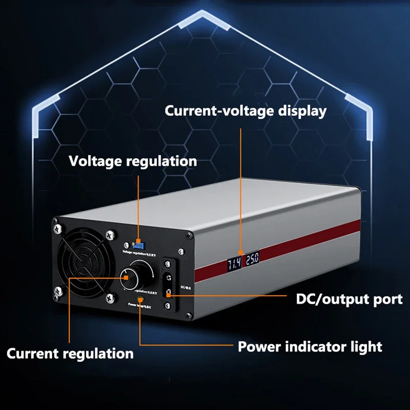 1A to 25A 12V to 84V 36V 48V 60V 72V 87.6V Li-ion Lifepo4 Lithium Battery Charger Voltage Current Adjustable Power Fast Charge