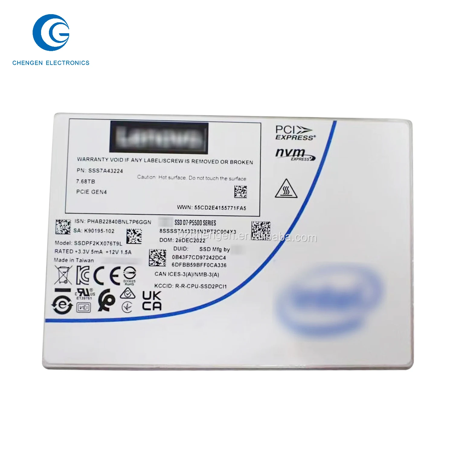 Original 7.68Tb D7-P5500 7.68Tb Serie 2.5" Nvme U.2 Gen 4 Ssd Ssdpf2Kx076T9N1