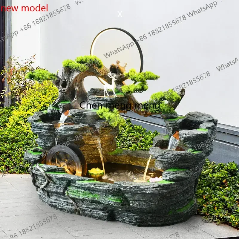 N138Lucky Balcony Fish Pool Circulating Water Landscape Courtyard Chinese Garden Decoration Landscape
