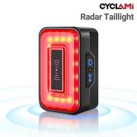 CYCLAMI Bicycle Intelligent Radar Tail Light Bike Smart Rear Brake Sensing Lamp Ebike LED New Cycling Taillight