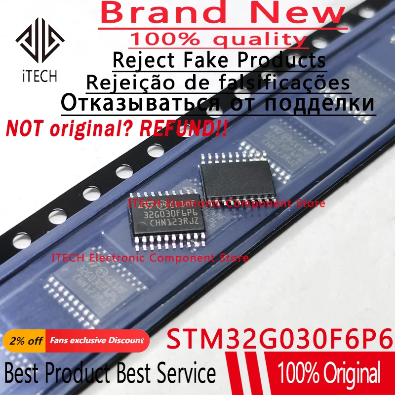 10pcs/lot Original STM32G030F6P6 STM32G030F6P6TR TSSOP-20 New In Stock