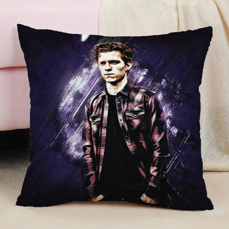 Tom Holland Decorative Pillowcase 40x40 Double-sided Printing Sitting Cushion Cover 45x45cm Pillow Cases for Bed Short Plush