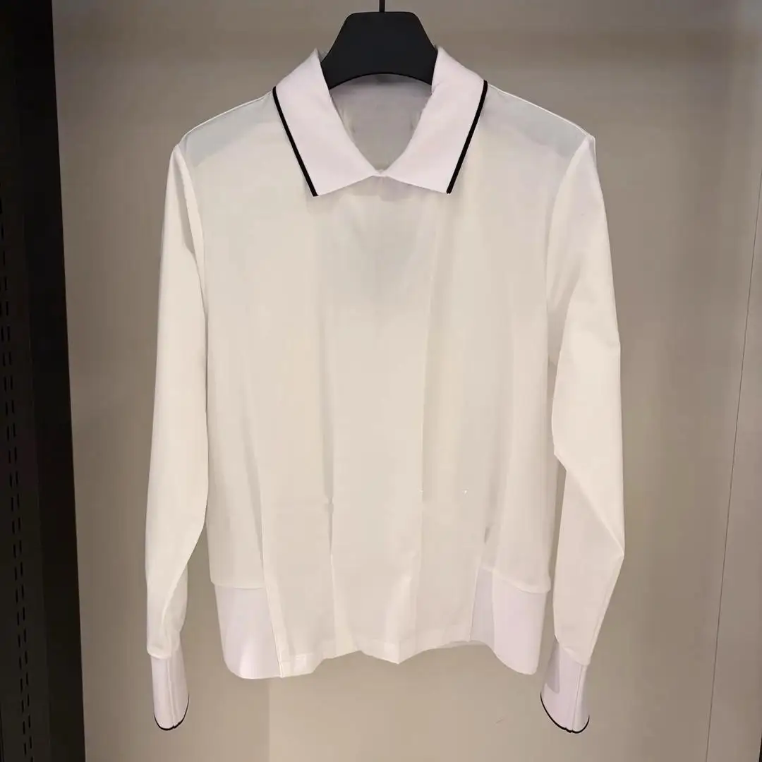 Spring Summer Ladies Functional Fabric Golf Long Sleeve Tops Loose Lapel Collar All-match Outdoor Daily Golf Shirts