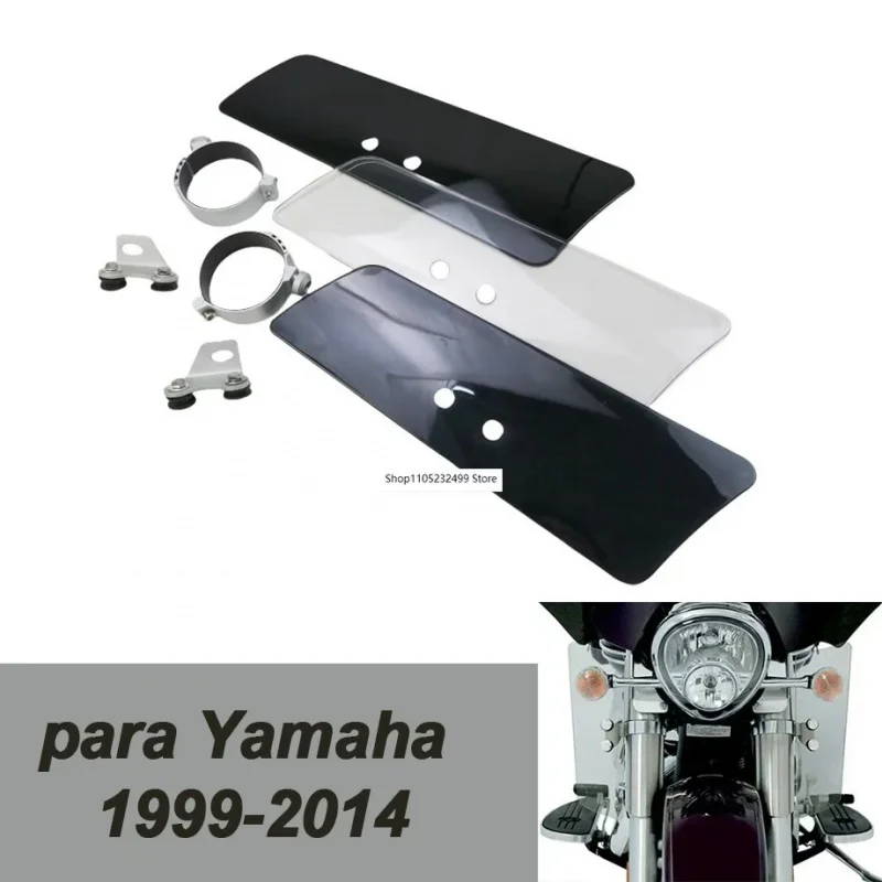 Motorcycle Transparent Fork Deflectors Windshield Universal Fit for Yamaha 1999-2014,XV1600 Road Star Classic XV950