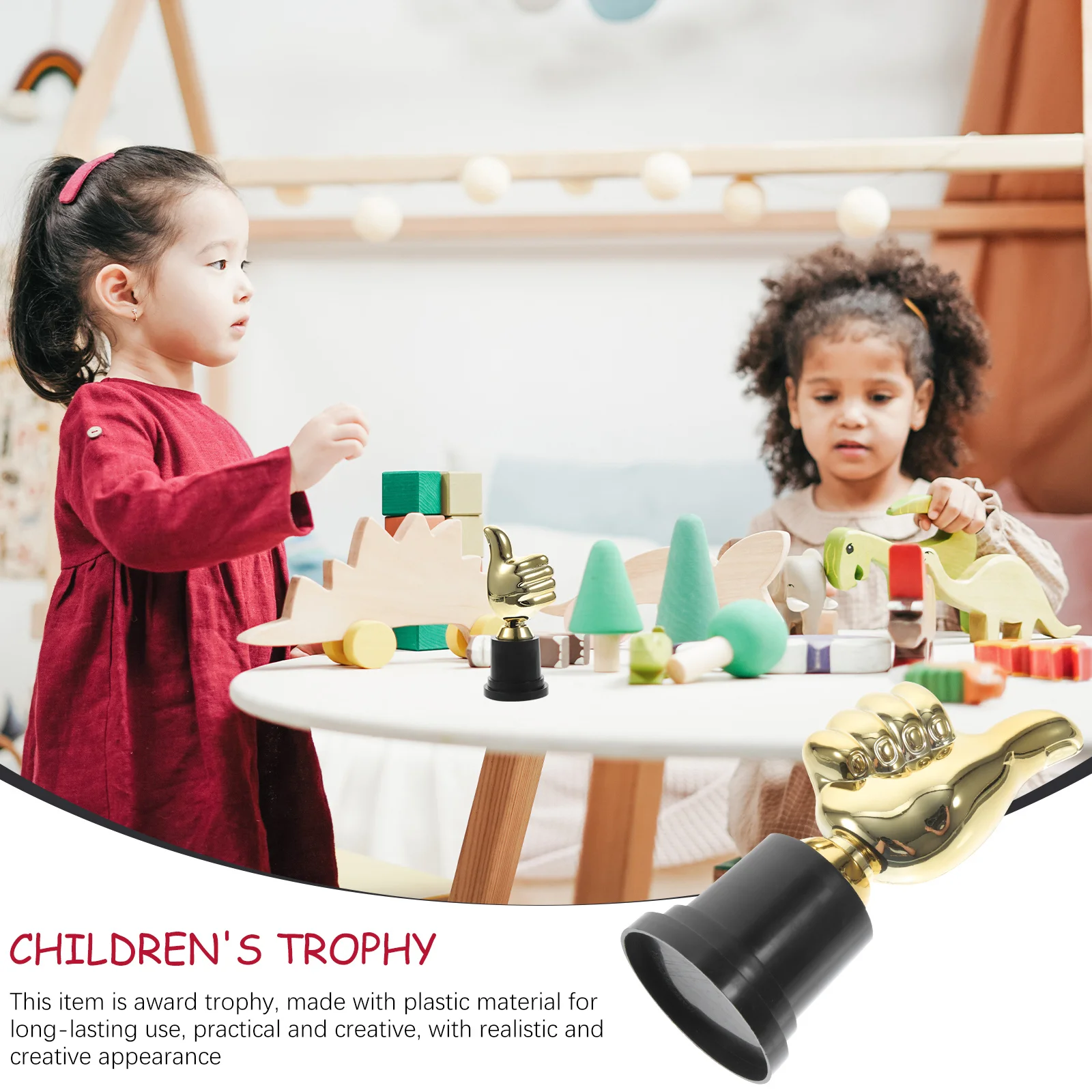 

8pcs Golden Trophy Plastic Trophy Exquisite Decor For Classroom Awards Sports Banquet Competition Unisex Gifts