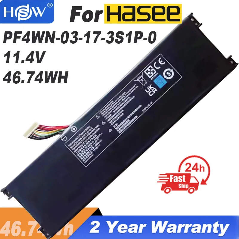 

PF4WN-00-13-3S1P-0 PF4WN-03-17-3S1P-0 Laptop New Battery For Hasee KINGBOOK U45 A1 U43E1 U43S1 U47T1 Motile M142 11.4V 46.74Wh