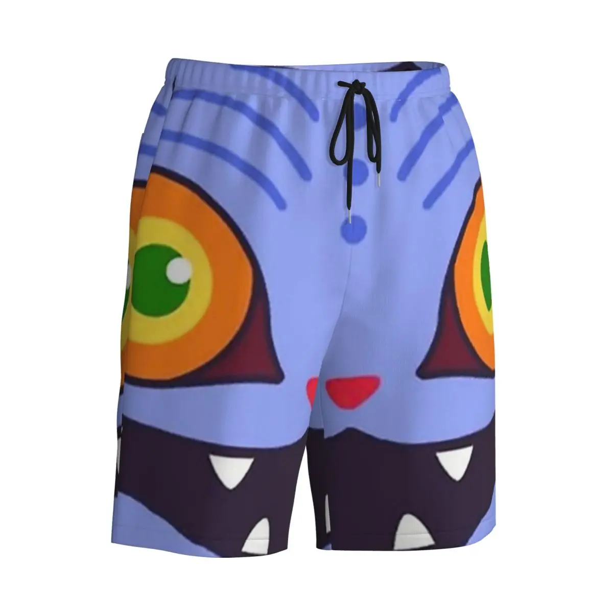 Kpop Demon Hunters Blue Tiger Face Board Shorts Summer Huntrix Running Surf Board Short Pants Men Hawaii Plus Size Swim Trunks