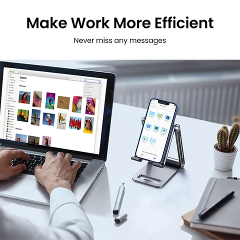 UGREEN алюминиевая подставка для телефона и планшета, совместима с iPhone, Xiaomi, Samsung, Huawei — детальный вид товара