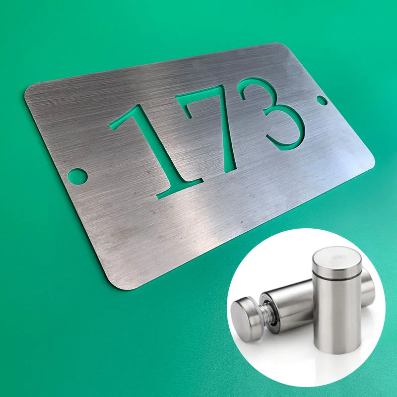 Stainless Steel Door Plates Hollow House Numbers Custom Signs Customized Outdoor Floating Street Road Garden Yard Address Board