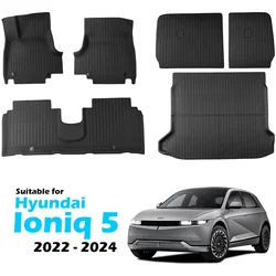 BEVO All Weather Floor Mats Trunk Mat for Hyundai Ioniq 5 Limited 2022 - 2025 XPE Cargo Liner Rear Backrest Pad Accessories
