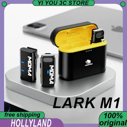 Imagen 1 del producto Hollyland LARK M1 micrófono Lavalier inalámbrico reducción de ruido 48KHz 24Bit 24 horas micrófono portátil ligero de larga duración