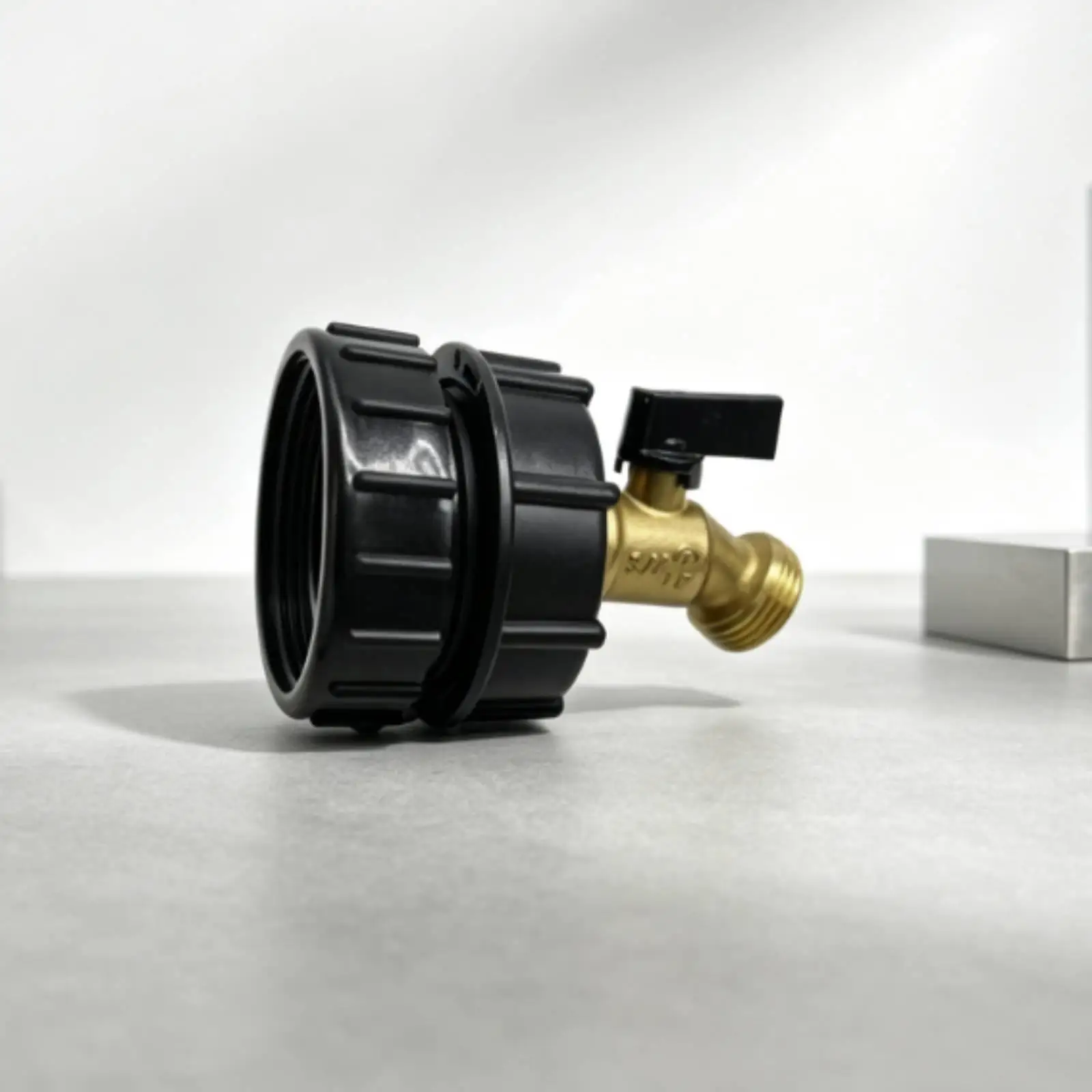 IBC Adapter with Faucet Threaded IBC Tote Angled Garden Hose