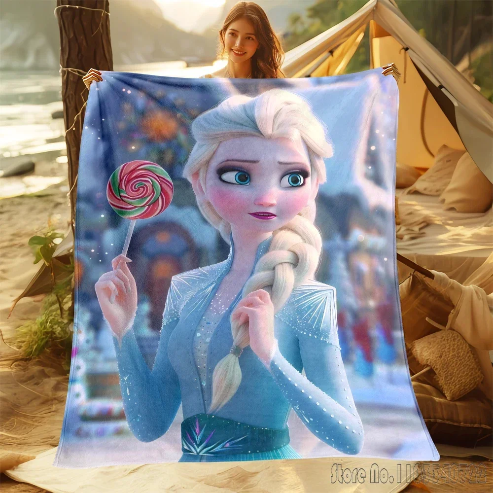 Frozen Elsa Princess 3D Printed Home Cute Kids Blanket Throw for Bed Sofa Decor Fleece Nap Blankets Boys Girls Children Gift