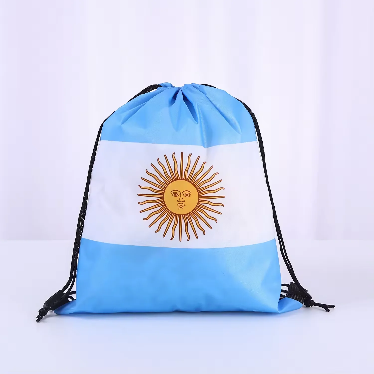 Flagnshow plain nylon Football Soccer Fans  Argentina Flags drawstring bag