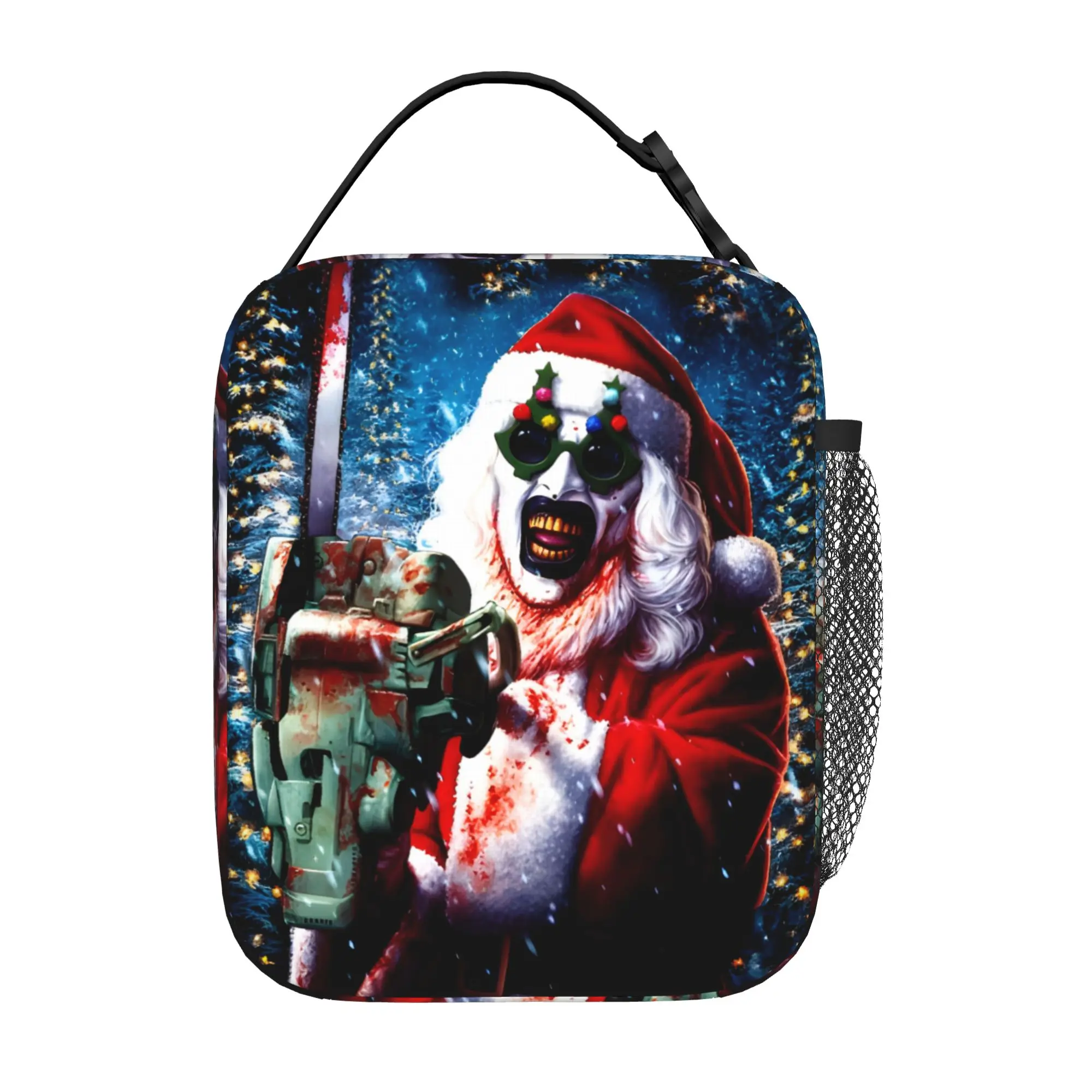 Terrifiers Christmas Santa Scary Thermal Insulated Lunch Bag for Travel Halloween Portable Bento Box Thermal Cooler Food Box