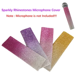 New Rhinestones Microphone Cover,Rhinestones Mic Handle Sleeve, Wireless Microphone Decorative Sleeve for Stage,Party,Wedding