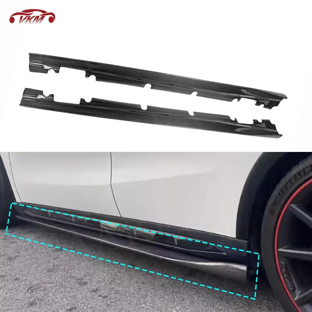 

Carbon Fiber Side Skirts Rocker Panel Lip Splitter for Benz GLA Class X156 GLA45 AMG 2013-2018 FRP Bumper Anti Scratch Protector