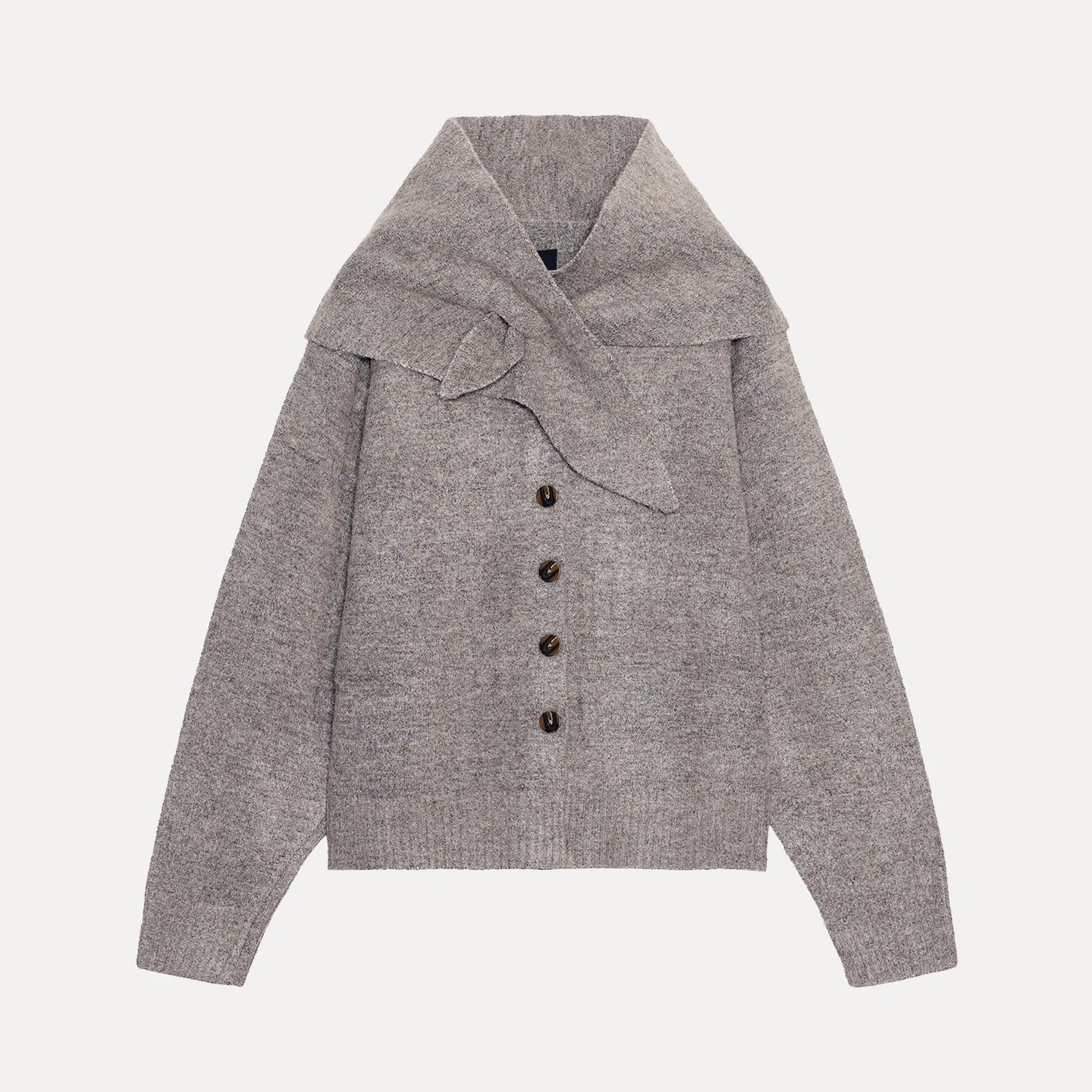 

Faionable Knitted Scarf Versatile Personali European Sle Long Sve Women's Sweater Chic Autumn 2025 Z Ladieswear