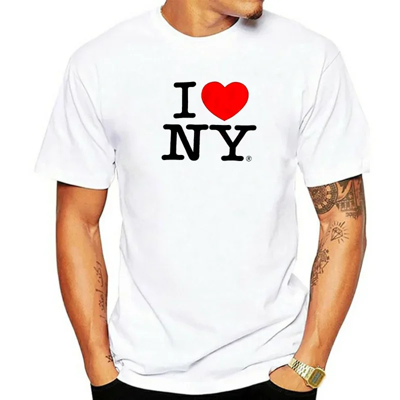 Men And man T Shirt Free Shipping I Love Ny New York Short Sleeve Screen Print Heart T-shirt White