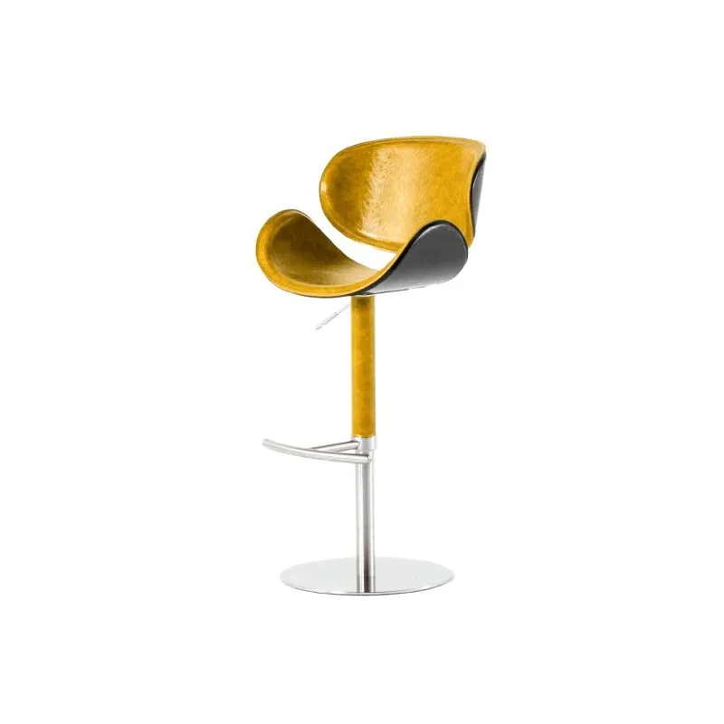Bar counter chair, modern minimalist rotating high stool, backrest, home bar cashier chair, lift-up light luxury bar stool