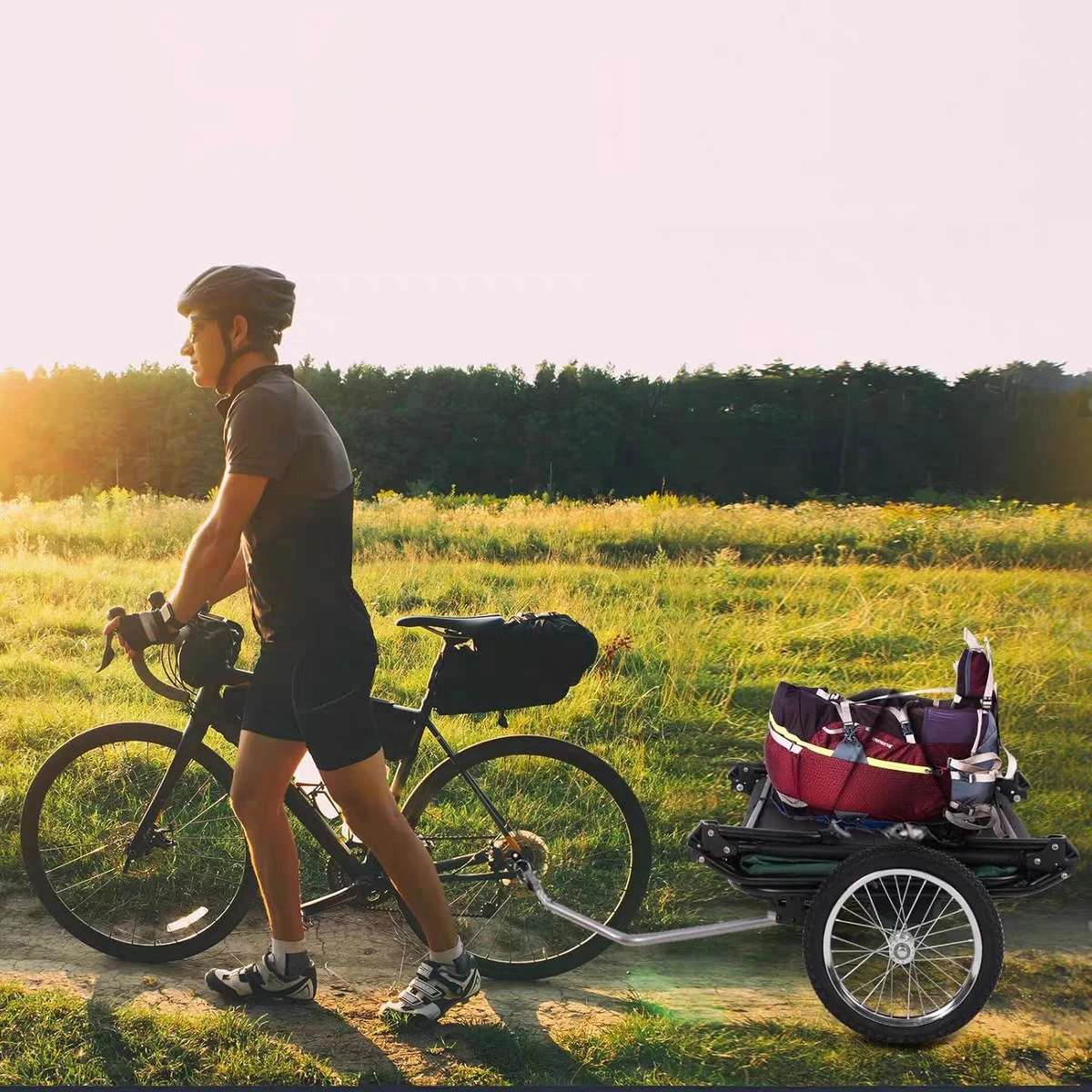 電動自転車マウンテンバイクキャンピングトレーラー、屋外キャン - Mountain Biking Camp のレビューと価格