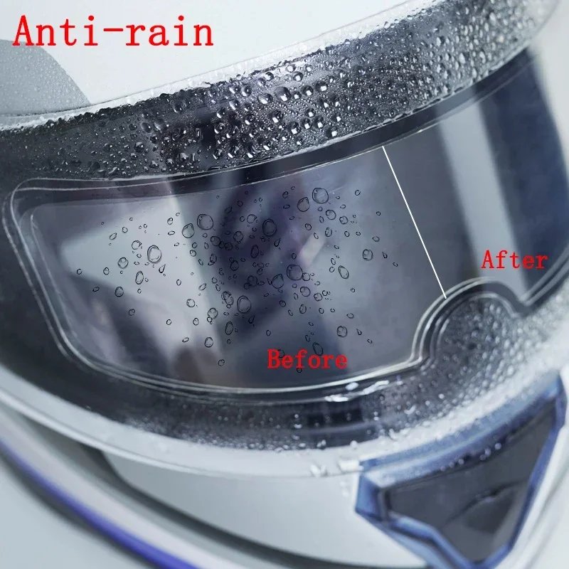 1/4 stücke Motorrad Helm Transparent Anti-fog-Regen Film High-definition-Helm Objektiv Langlebig Nano-beschichtung Aufkleber teile – Detail 9
