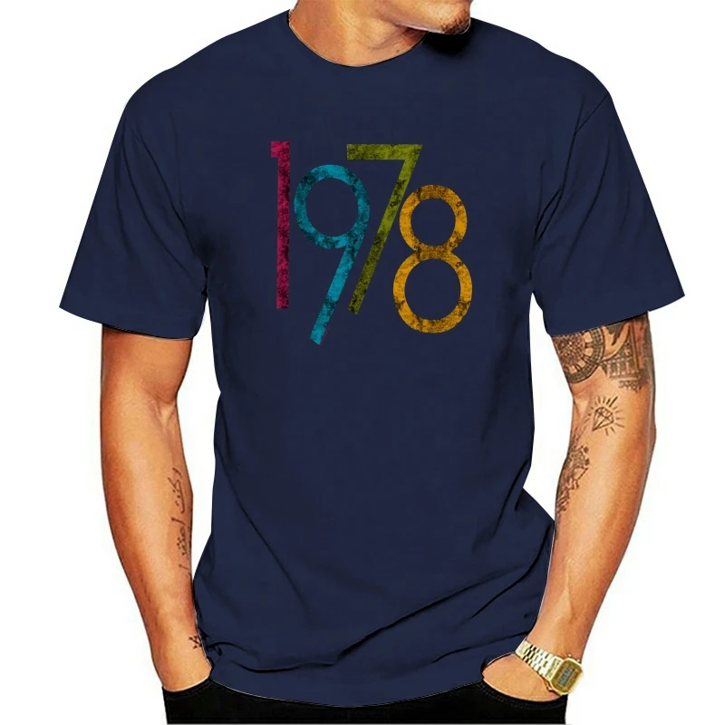 

Colorful Vintage 1978 T Shirt For Men Pure Cotton Urban 42 Years Old T-Shirt Short Sleeve 42nd Birthday Tee Tops Harajuku