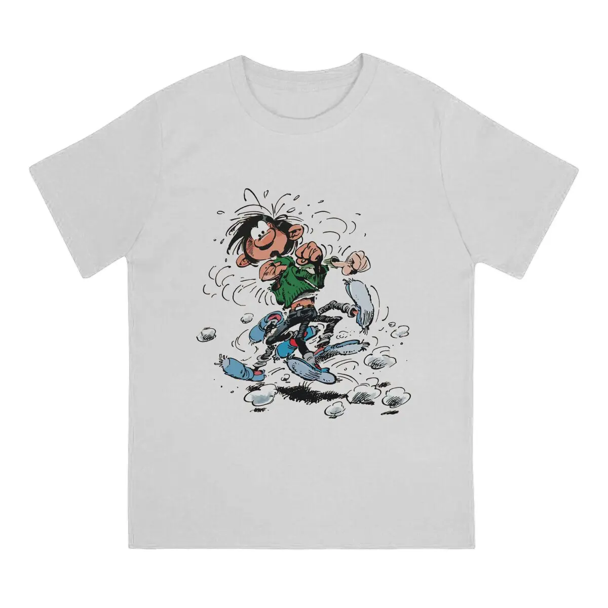 Gaston Lagaffe Anime Boxing Tshirt Homme Men's Clothes Polyester T Shirt For Men