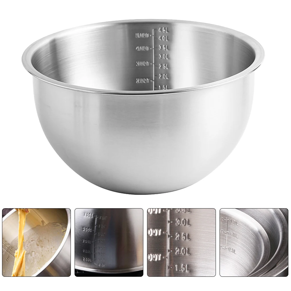 

Stainless Steel Egg Bowl Premium Quality Food Grade Pot Deep Thick Basin for Kitchen Home Use Cooking Without Sprinkle