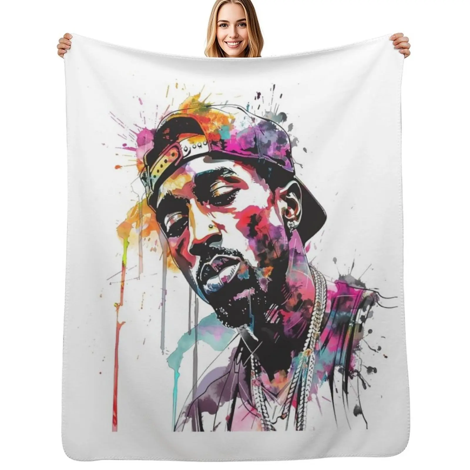

Tupac Throw Blanket Machine Washable Soft Warm Blanket