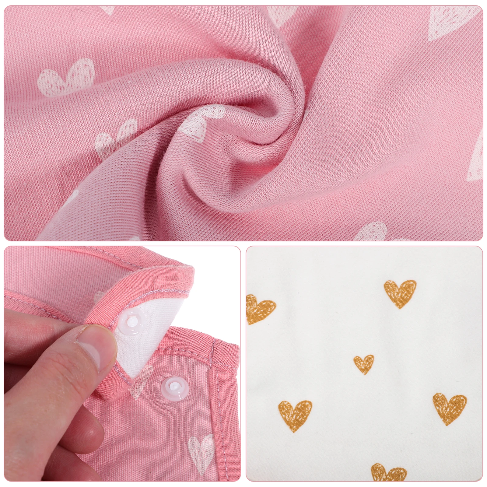 Baberos de algodón con broches para bebé, paños absorbentes para recién nacido, ropa ligera y portátil para eructar, reutilizable, 3 uds.