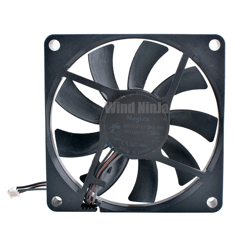 Ventilador de refrigeración ultradelgado para proyector, Enfriador de 7cm, 70mm, 70x70x10mm, cc 12V, 1,66 W, MB70101V1-D000-F99