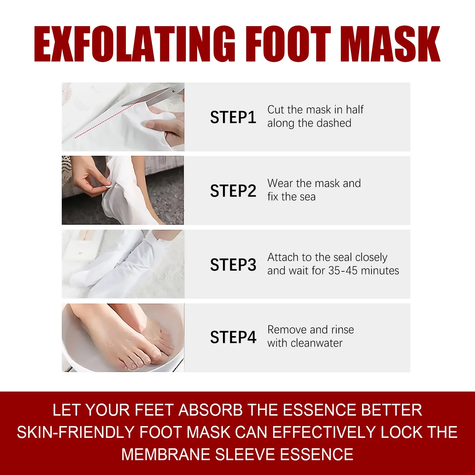 Foot Peel Mask Fruit Acid Exfoliating Foot Mask Dead Skin Remover  Moisturizing and Beautifying The Feet Removing Calluses